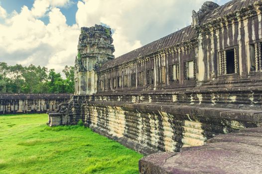 Angkor Wat temple in Cambodia. Ancient temple complex Angkor Wat