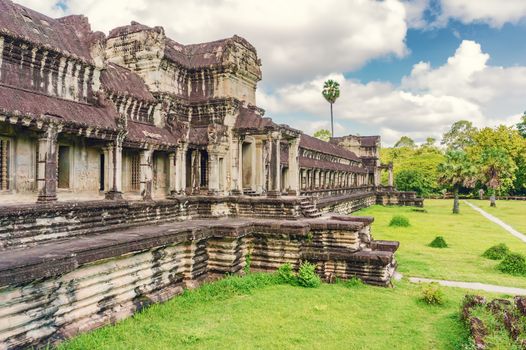 Angkor Wat temple in Cambodia. Ancient temple complex Angkor Wat