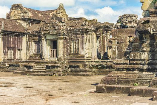 Angkor Wat temple in Cambodia. Ancient temple complex Angkor Wat