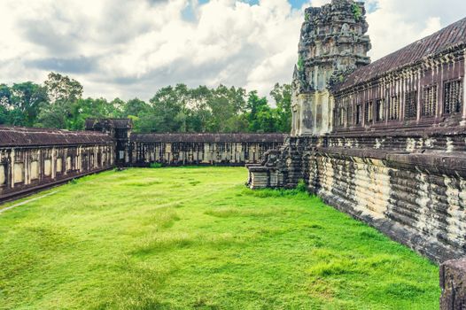 Angkor Wat temple in Cambodia. Ancient temple complex Angkor Wat