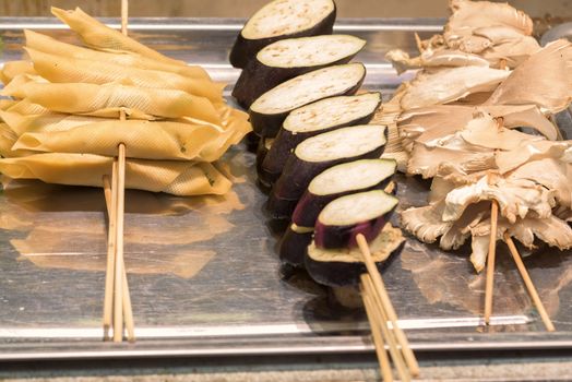 Street food asia. Street food on a stick