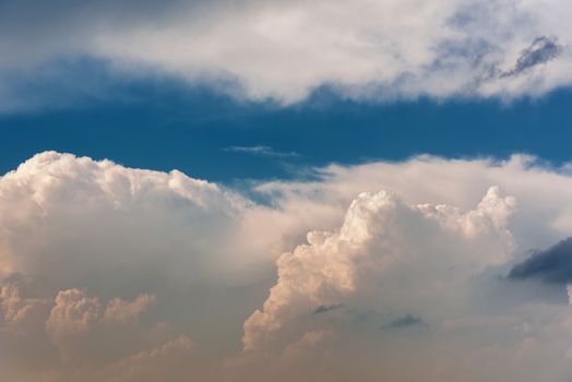 White clouds in the sky. Blue sky with white clouds