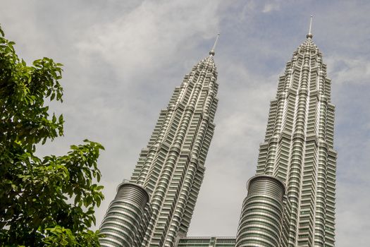 Amazing Petronas Twin Towers highest skyscrapers in Kuala Lumpur, Malaysia.