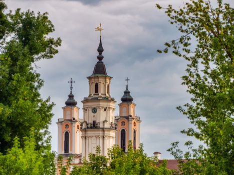 Jesuit Church of St. Francis Xavier and Kaunas Town Hall Towers.