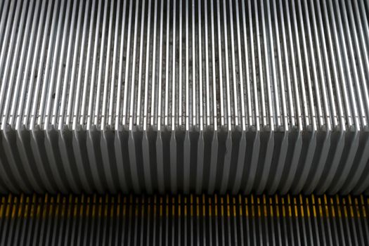 Empty steps of an escalator in a perspective view