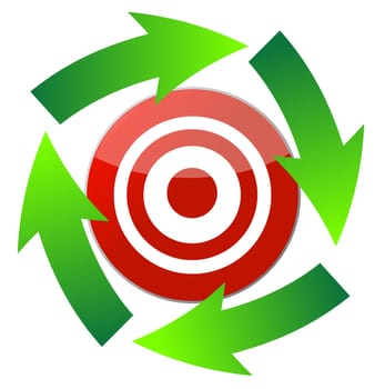 cursor arrow around target illustration