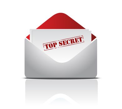 Top secret letter illustration design over white