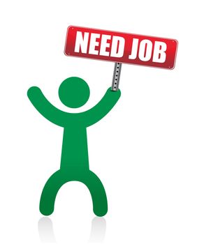 need a job banner and icon illustration