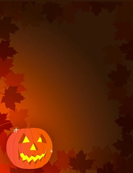 Pumpkin - Halloween card illustration