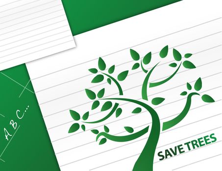 save trees illustration design background