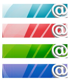 Internet Digital banners in four different colors.