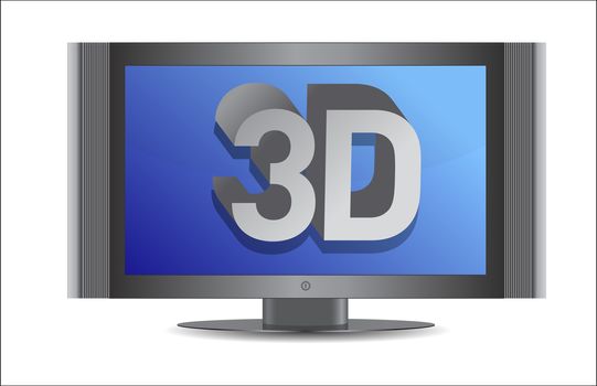 3d tv illustration design over a white background