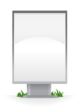 Blank advertising billboard isolated over white background