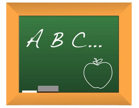 Illustration of a chalkboard with the headline a b c...