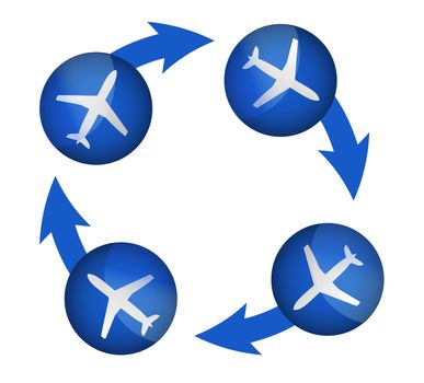 airplane arrow cycle illustration design