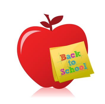 back to school apple illustration design over white