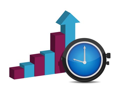 a diagram with clock a business concept
