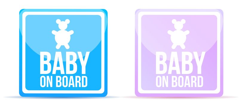 baby on board sign illustration design on white