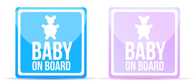 baby on board sign illustration design on white