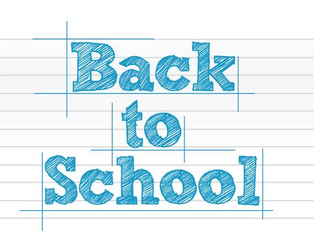 Back to school sign over notepad paper