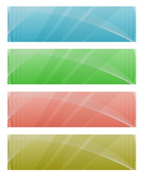 Banners in haftone and curved line