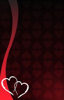 Love hearts card background illustration design.