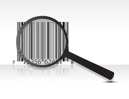 scanning upc code illustration design over a light gray background