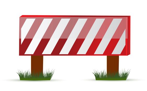 Wooden barrier protecting road works