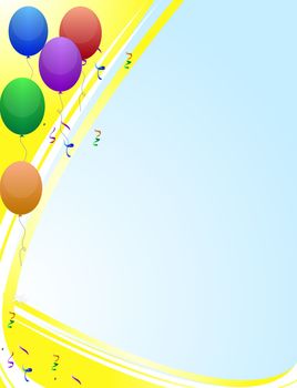 Colorful birthday card with balloons