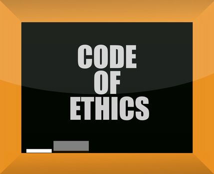 Code of ethics blackboard illustration design over white