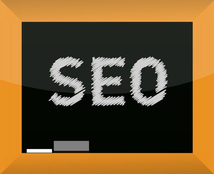 SEO title drawn with chalk on blackboard