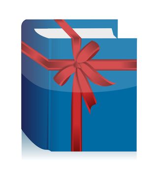 book with a bow on white background