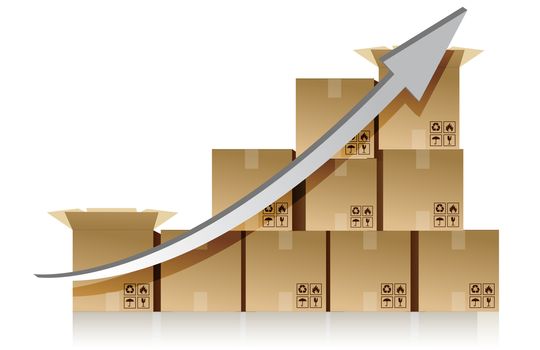 shipping boxes chart illustration design over white