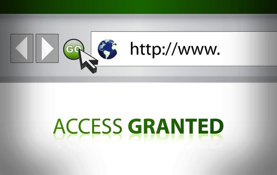 Website access granted illustration design