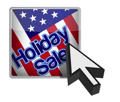 holiday sale button and cursor arrow illustration design