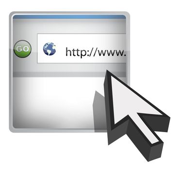 www button and cursor illustration design