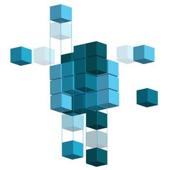 3d illustration shape, over a white background.