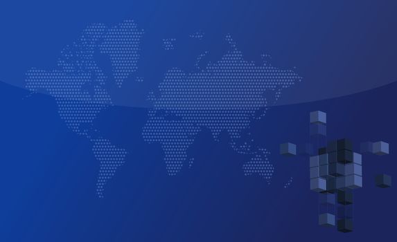 Blue building business background illustration