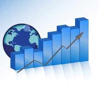 Successes business chart with arrow.