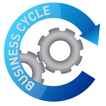 business gear cycle illustration design over white