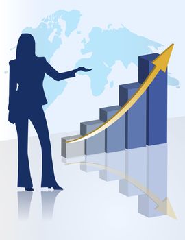 female chart business presentation
