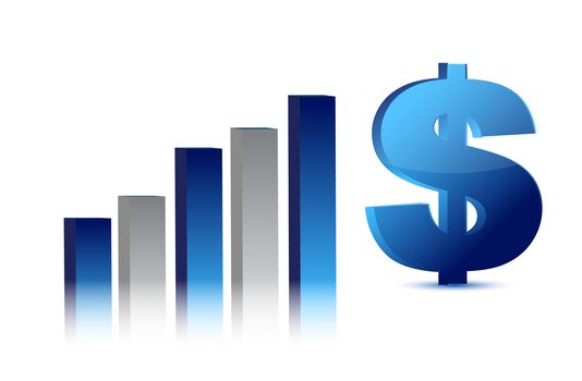 currency business blue dollar graph illustration