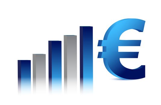 currency business blue euro graph illustration