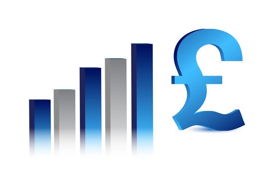 currency business blue British pound graph illustration