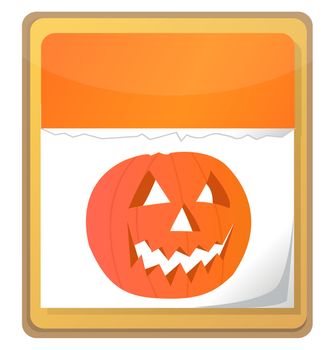 halloween pumpkin calendar icon isolated on white background.