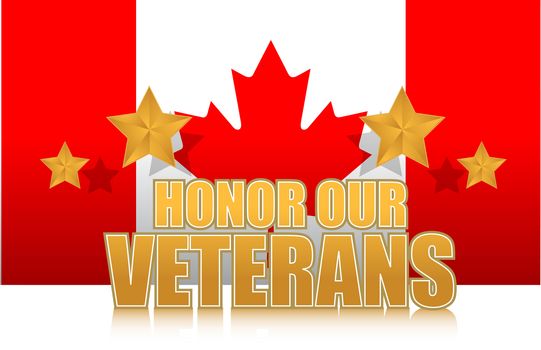 canada honor our veterans gold illustration sign design on white