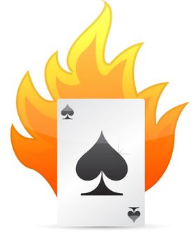 Ace of Spades on fire. illustration design