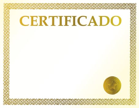 Spanish blank certificate. Ready to be filled with your individual text.