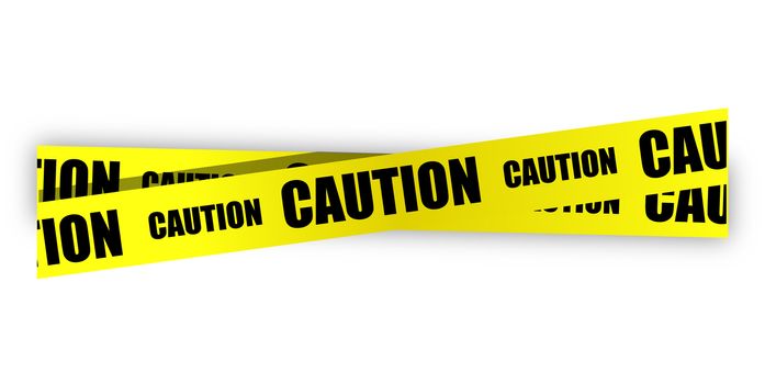yellow caution tape illustration design over white