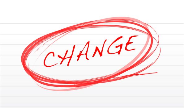 notepad with change message illustration design